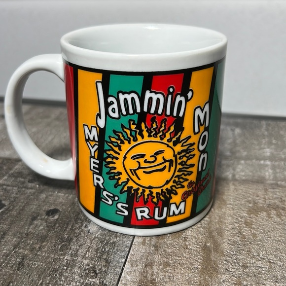 Vintage 1995 Myers's Rum Jammin' Mon Coffee Cup Sun/Half Moon - Picture 1 of 5